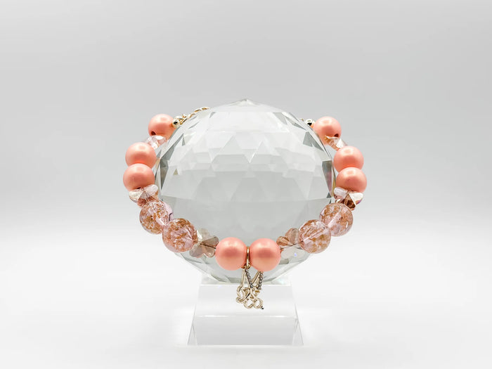 "Peachy Pink" Beaded Necklace
