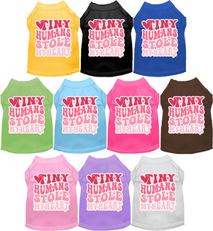 Tiny Humans Stole My Heart Screen Print Dog Shirt in Many Colors