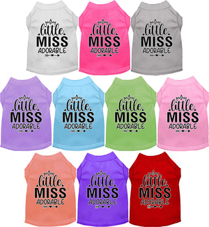 Little Miss Adorable Screen Print Dog Shirt in Many Colors