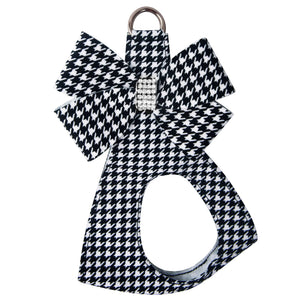 Susan Lanci Black & White Houndstooth Nouveau Bow Step In Harness