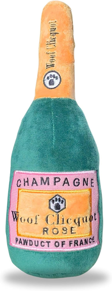 Dog Toy - Woof Clicquot Rose' Champagne Bottle Small