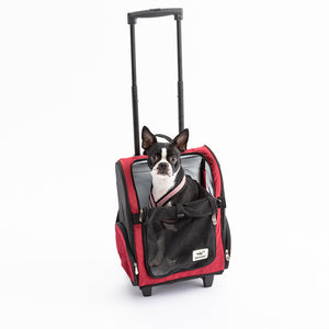 Roll Around Travel Dog Carrier Backpack in Red