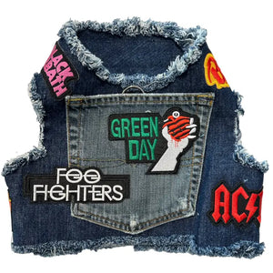 Upcycled Denim Rocker Harness- Green Day