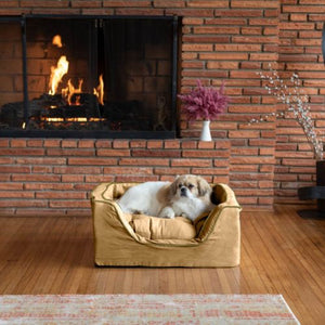 Luxury Square Dog Bed With Microsuede in Many Colors
