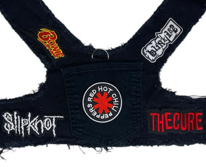 Black Upcycled Denim Rocker Harness- Red Hot Chili Peppers