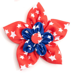 Red/Navy Stars Flower Collar Slider