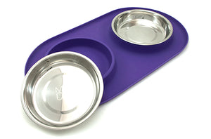 Messy Mutts - Double Cat Bowl Silicone Feeder in Many Colors - Posh Puppy Boutique