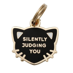 Silently Judging You Pet ID Tag in Black