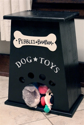 Personalized Dog Toy Box- Black