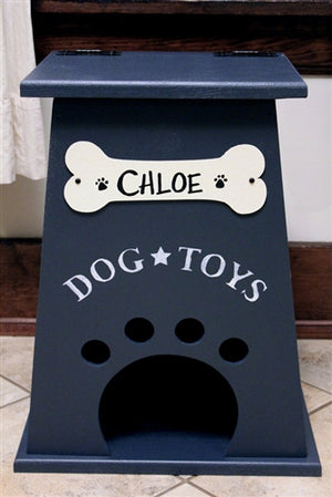 Personalized Dog Toy Box- Navy - Posh Puppy Boutique