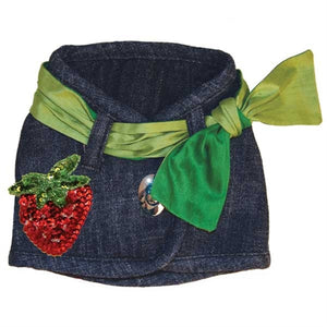 Hollywood Vest with Strawberry Patch- Three Collar Styles - Posh Puppy Boutique