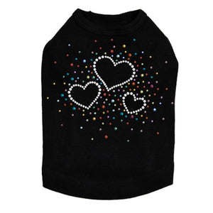Three Hearts with Multicolored Studs Tank in Many Colors - Posh Puppy Boutique