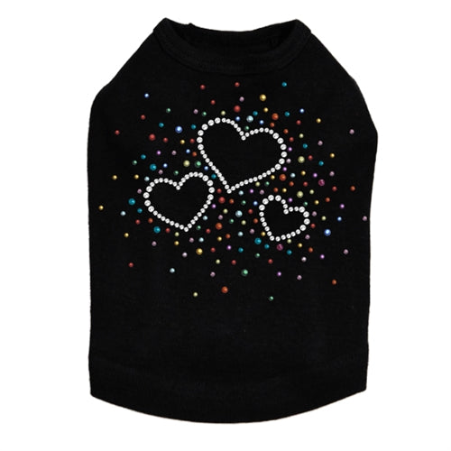 Three Hearts with Multicolored Studs Tank in Many Colors