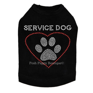 Service Dog Rhinestone Tank- Many Colors - Posh Puppy Boutique