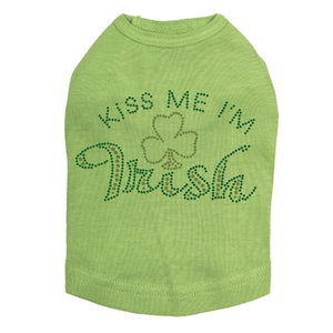 Kiss Me I'm Irish # 1 Rhinestone Dog Tank- Many Colors - Posh Puppy Boutique
