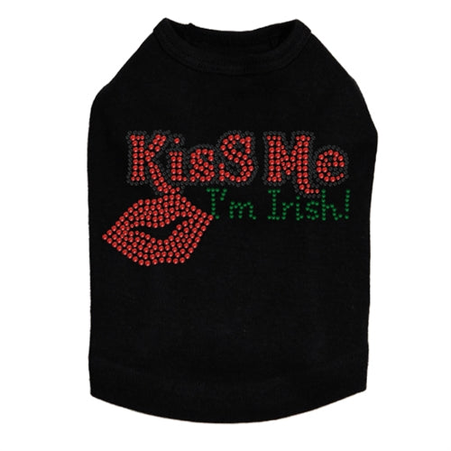Kiss Me I'm Irish # 2 Rhinestone Dog Tank- Many Colors