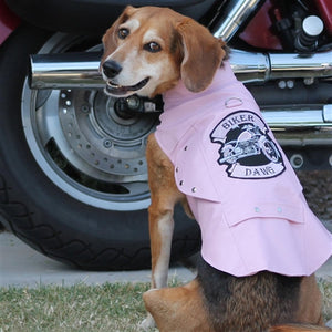 Biker Dawg Motorcycle Dog Jacket - Pink - Posh Puppy Boutique