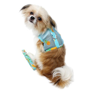 Cool Mesh Dog Harness with Leash - Pineapple Luau - Posh Puppy Boutique