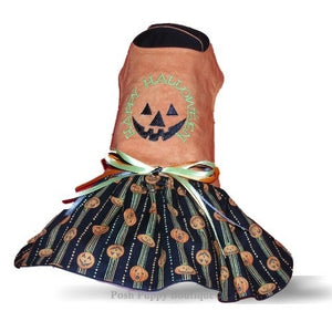 Happy Halloween Dog Dress- Pumpkins - Posh Puppy Boutique
