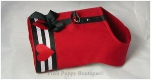 Heart of Hearts Harness Vest-Red - Posh Puppy Boutique