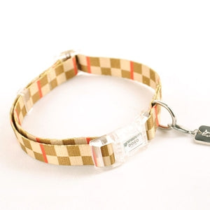 Contempo Checker Collar in Brown - Posh Puppy Boutique