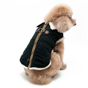 Furry Runner Coat Black - Posh Puppy Boutique