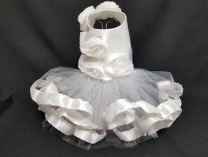 Rose Couture White Wedding Harness Dress - Posh Puppy Boutique
