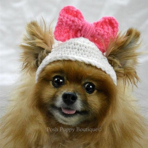 Crochet Big Bow Beanie Hat- Many Colors - Posh Puppy Boutique