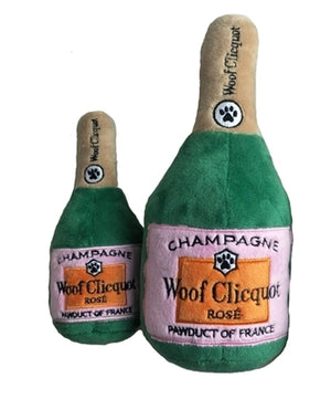 Woof Clicquot Rose' Champagne Bottle Plush Toy - Posh Puppy Boutique