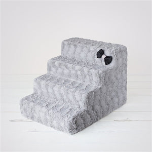 Luxury Pet Stair in Dove Gray - 4 or 6 Step - Posh Puppy Boutique
