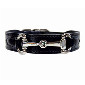 BELMONT Style Dog Collar in Jet Black & Nickel - Posh Puppy Boutique