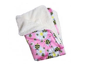 Ultra Soft Minky-Plush Bumblebee and Flowers Blanket - Posh Puppy Boutique