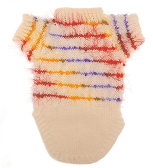 Cute Ivory Sweater with Colorful Trims - Posh Puppy Boutique