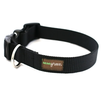 Mimi Green Black Webbing Dog Collar