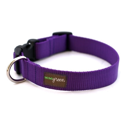 Mimi Green Dark Grape Webbing Dog Collar