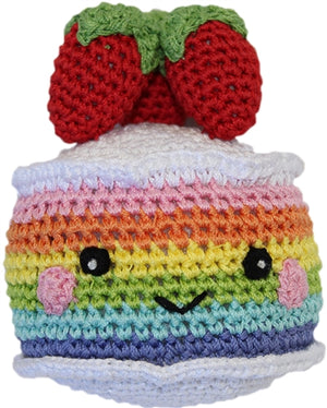Knit Knacks Rainbow Cake Organic Cotton Small Dog Toy - Posh Puppy Boutique
