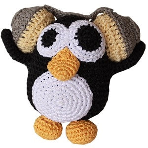 Knit Knacks Hipster Penguin Organic Cotton Small Dog Toy - Posh Puppy Boutique