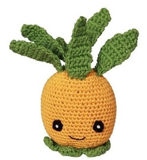 Knit Knacks Paulie the Pineapple Organic Cotton Small Dog Toy - Posh Puppy Boutique