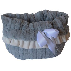 Grey Reversible Snuggle Bugs Pet Bed, Bag, and Car Seat All-in-One - Posh Puppy Boutique
