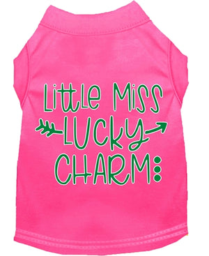 Little Miss Lucky Charm Screen Print Dog Shirt in Many Colors - Posh Puppy Boutique