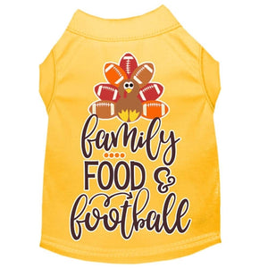 Family, Food, and Football Screen Print Dog Shirt in Many Colors - Posh Puppy Boutique