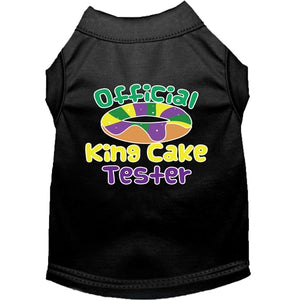 King Cake Tester Screen Print Mardi Gras Dog Shirt in Many Colors - Posh Puppy Boutique