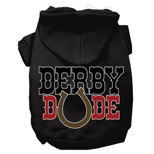 Derby Dude Screen Print Dog Hoodies in Many Colors - Posh Puppy Boutique