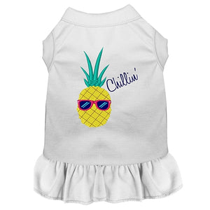 Pineapple Chillin Embroidered Dog Dress in Many Colors - Posh Puppy Boutique
