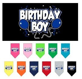 Birthday Boy Screen Print Bandana in Many Colors - Posh Puppy Boutique