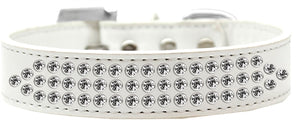 Three Row Clear Crystal Dog Collar in Many Colors - Posh Puppy Boutique