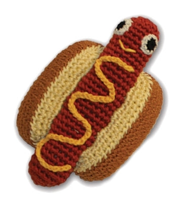 Hot Dog Knit Toy