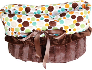 Reversible 3-in-1 Snuggle Bug Bed Carrier - Fall Party Dots - Posh Puppy Boutique