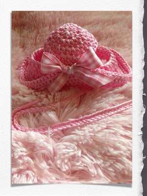 Couture Knit Hat- Pink Gingham Bonnet - Posh Puppy Boutique