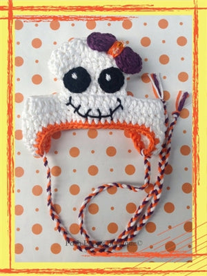 Couture Knit Hat- Cute Little Ghost - Posh Puppy Boutique